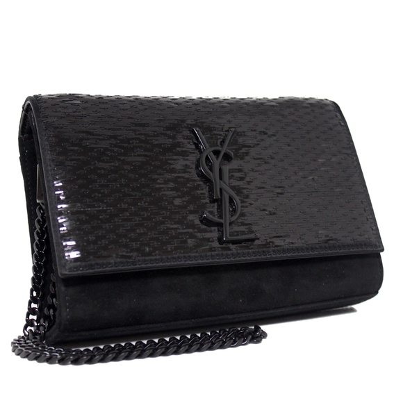Monogram Kate New Paillette Embellished Black Suede Leather - Picture 1 of 13